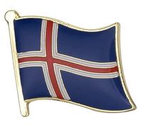 Iceland National Flag Enamel Metal Pin Badge Diplomat Lapel - 1.9cm x 1.6cm - Hard Enamel Icelandic Flag Lapel Pin - Nordic National Symbol for Jacket, Hat, or Backpack