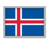 Iceland National Flag Vexillology World Flags Country Region Poster Artwork Framed Wall Art Print A4 Artery8 Light Grey One Size