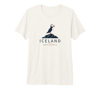 Iceland North Atlantic Ocean Cliffs Wildlife Nature Puffin Premium T-Shirt