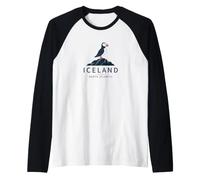 Iceland North Atlantic Ocean Cliffs Wildlife Nature Puffin Raglan Baseball Tee