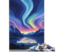 Iceland Northern Lights Puzzle Educational Games Family Activities Premium Cardboard Jigsaw Puzzle for Women Men 1000pcs (75x50cm)