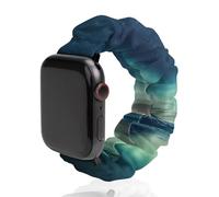 Iceland Northern Lights Scrunchie Watch Bands Soft Elastic Replacement Wristband Compatible with Apple Watch 42mm/44mm