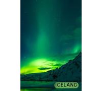 Iceland Notebook, 6x9, 120 lined pages. Fun cover featuring the northern lights, Aurora Borealis, near Reykjavik: School, College, University, Office, Work