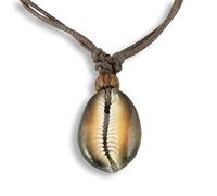 Iceland piercing necklace pendant, real cowrie shell, handmade, length adjustable. N264.