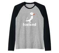 Iceland Puffin Bird Icelandic Souvenir Raglan Baseball Tee