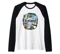 Iceland Puffin Horse Pointing Meme - Icelandic Souvenir Raglan Baseball Tee