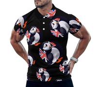 Iceland Puffines Mens Polo Shirts Short Sleeve Golf Shirt Casual T-Shirt Top for Work Athletic M