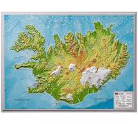 Iceland relief wall map A3