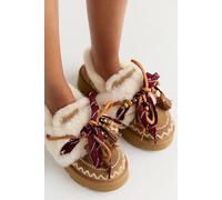 Iceland Shearling Moccasins by Nan-Ku Couture at Free People in Camel, Size: EU 38 - female