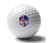 Iceland Skull Flag Funny Printed Golf Ball Personalized Practice Balls Cool Accessories Gifts for Golfers Dads Men Women