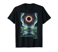 Iceland Solar Eclipse 2026 Northern Lights Green Aurora T-Shirt