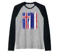 Iceland Thailand Half Flag Icelandic Thai Roots Raglan Baseball Tee