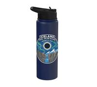 Iceland Total Solar Eclipse 2026 Aurora Borealis Chaser Stainless Steel Insulated Water Bottle