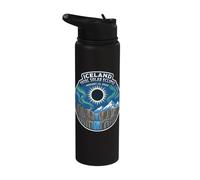 Iceland Total Solar Eclipse 2026 Aurora Borealis Chaser Stainless Steel Insulated Water Bottle