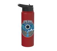 Iceland Total Solar Eclipse 2026 Aurora Borealis Chaser Stainless Steel Insulated Water Bottle