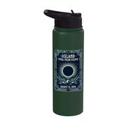 Iceland Total Solar Eclipse 2026 Aurora Borealis Viking Sky Stainless Steel Insulated Water Bottle