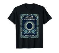 Iceland Total Solar Eclipse 2026 Aurora Borealis Viking Sky T-Shirt