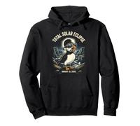 Iceland Total Solar Eclipse Puffin August 12 2026 Design Pullover Hoodie