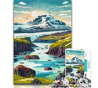 Iceland Travel Poster 1000 Pieces Jigsaw Puzzles for Adults And Teens,Help The Brain Exercise Addictive Toys to Cultivate Patience Great Gift 75x50cm