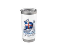 Iceland Viking Longship Nordic Icelandic Pride Frost Dragon Stainless Steel Insulated Tumbler