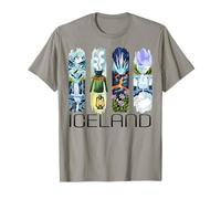 Iceland, Watercolor Brushstroke Travel Design, Puffin Bird T-Shirt
