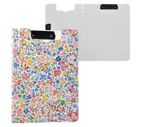 Iceland White Beauty Summer Flowers Foldable Clipboards Double Clips Pen Holder Clip Board with Cover Clipboard Folio Medical Contractor