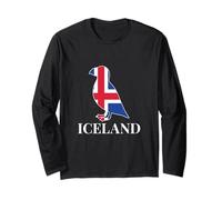 Icelandic Flag Inside A Puffin Bird Iceland Reykjavik Long Sleeve T-Shirt