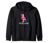 Icelandic Flag Inside A Puffin Bird Iceland Reykjavik Zip Hoodie