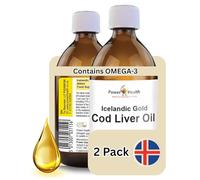 Icelandic Gold Cod Liver Oil Liquid (Pack of 2) by Power Health | 500ml of Premium Omega 3 Fish Oil with Vitamin A and D | Codliver Oil with Omega 3 Essential Fatty acids, Including EPA and DHA
