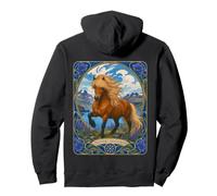 Icelandic Horse Art Nouveau Iceland Landscape Pullover Hoodie