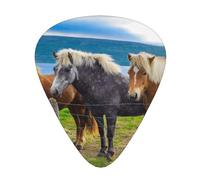 Icelandic Horses Animals,12 Pcs Guitar Pick,3 Different Thickness Plectrums for Acoustic Guitar Bass Ukulele (0.46mm 0.96mm 0.71mm)