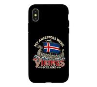 Icelandic Viking Ancestry Iceland Flag Longship Vintage Art Case for iPhone X/XS