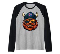 Icelandic Viking Iceland Flag Icelander Icelandic Raglan Baseball Tee