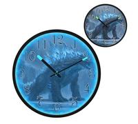 Iceman Dinosaur Pattern Night Light Wall Clock LED Wall Clocks Silent Battery-Operated Glow in The Dark Large Digital Display for Bedroom Living Room Kitchen, 12 Inch
