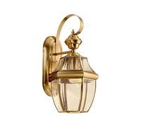 ICEMOB 13.3in European All Bronze Outdoor Wall Lamp H65 Copper Wall Light Rural Metal Glass E27 Wall Sconce Anti-Rust Long Life Decoration Illumination Patio Light Luxury