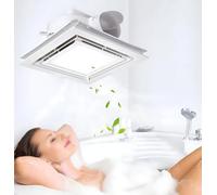 ICEMOB Bathroom Ceiling Fan with Light 300 * 300Mm,Wall Mounted Kitchen Extractor Fan,Flame Retardant Shell,for Shower,Office,Home Ventilation,2.5M³/Min,Easy To Install
