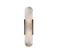 ICEMOB Metal Wall Sconce - Marble Lampshade, Modern LED Bedroom Living Room Bedside Hallway Decorative Warm White Wall Wash Light