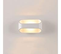 ICEMOB Modern Minimalist LED Personalized Home Wall Light White Finish Square Up and Down Illuminated Wall Sconces 5W Metal Wall Lamp Fixture Energy Saving Wall Mounted Lamps