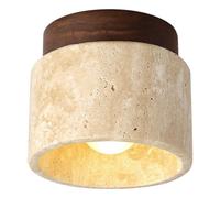 ICEMOB Natural Yellow Travertine Ceiling Light - Minimalist Living Room Ceiling Mount Fixture