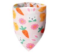 ICEMOOD Dog Bandana for Easter Day - Lovely Bunny Carrot Chicken & Daisy Flower Theme, Holiday Pet Costumes Scarf with Adjustable Snap Button, Medium to Large Breeds (30-75lbs)