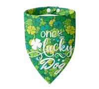 ICEMOOD Dog Bandana for St. Patricks Day 2-in-1 Reversible - One Lucky Dog & 4-Leaf Clover Design, Pet Scarf with Snap Button Cute Lucky Holiday Costumes, Large & Giant Breeds (75lbs+)