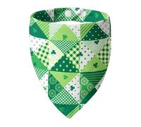 ICEMOOD Dog Bandana for St. Patricks Day Patchwork Shamrock - Pet Scarf with Adjustable Snap Button Cute Lucky Holiday Costumes for Irish Festivals, Medium & Large Breeds (30-75lbs)