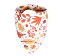 ICEMOOD Dog Fall Bandanas - Colorful Autumn Leaves, Acorns & Berries Print, Thanksgiving Holiday Triangle Pet Scarf with Snap Button, Medium and Large Breed, 30-75lbs