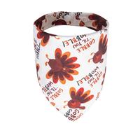 ICEMOOD Dog Fall Bandanas Theme - Gobble Till You Wobble - Cute Turkey Printed Thanksgiving Holiday Pet Triangle Scarf with Snap Button, Medium and Large Breed, 30-75lbs