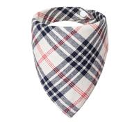 ICEMOOD Dog Plaid Bandana, Adjustable Snap Puppy Scarf, Soft Breathable Cotton Washable Neck Accessory, for Small and Medium Pets 6-30 lbs,Beige