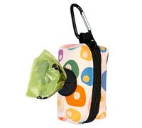 ICEMOOD Dog Poo Bag Holder With Easy Dispensing Hole - Stylish Fashion Print Leash Attachment Poop Bag Carrier and Waste Bag Accessory, Round Color Stone, Medium