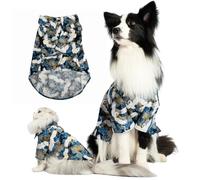 ICEMOOD Dog Shirts Japanese Kimono-Inspired Fashion with Crane Gold Foiling and Magritte Motifs for Medium Pet, 20lbs to 26lbs, 3XL