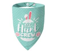 ICEMOOD Easter 2-in-1 Dog Bandanas with Cute Egg Hunt Crew & Security Lettering for Easter Game, Mint Green Pet Holiday Costumes Scarf with Snap Button, Large to Giant Breeds (40 kg+)