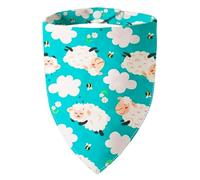 ICEMOOD Easter Day Dog Bandana Cute Lamb & Pink Cloud - Spring Pet Scarf with Adjustable Snap Button Lovely Holiday Costumes, Small to Medium Breeds (5-30lbs)