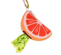 ICEMOOD Grapefruit Shape Dog Poop Bag Holder and Carrier - Leash Attachment with Zipper Case for Poo Bag Dispenser with Stylish Cute Design, Grapefruit, Medium